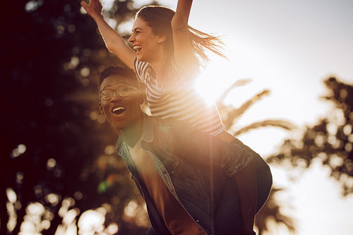 Friends having fun on summer holidays