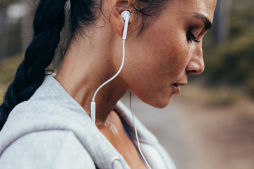 Runner resting after her workout