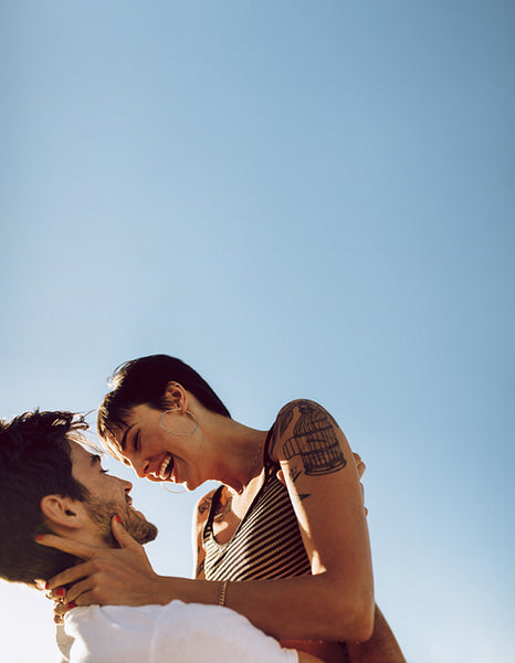 Loving couple together having fun