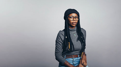 African woman with long dreadlocks