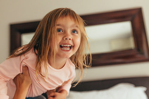 Close up of a little girl smiling