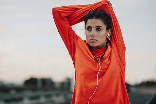 Fitness woman taking break after workout