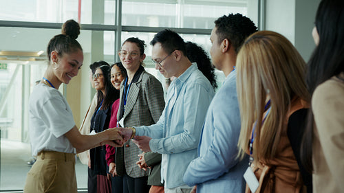 Professional people networking at an event