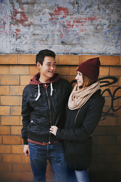 Teenage couple enjoying each others company