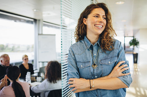 Successful businesswoman in office