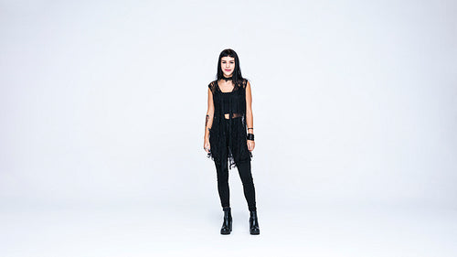 Smiling gothic woman