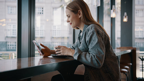 Beautiful woman at a coffee shop