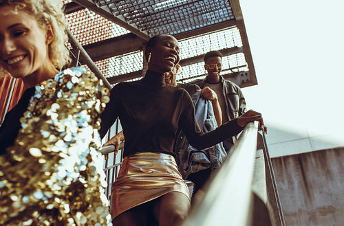 Friends hangout in the city