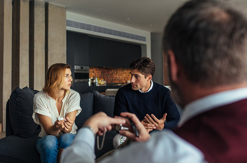 Couple during psychotherapy session
