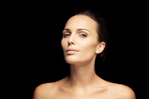 Flawless beauty on black background