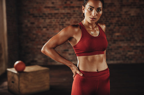 Woman after workout at gym