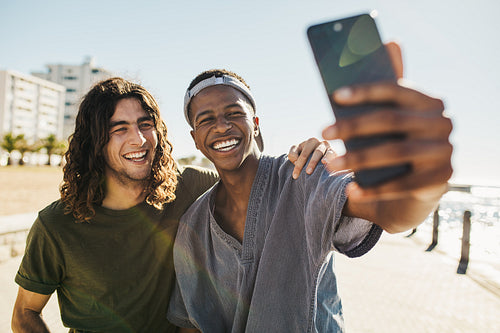 Best friends taking a selfie