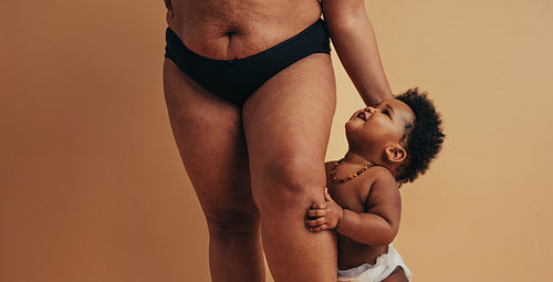 African baby with mother