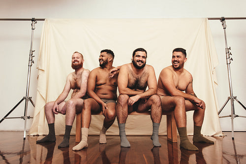 Shirtless and comfortable