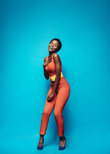 African woman in fashionable clothing