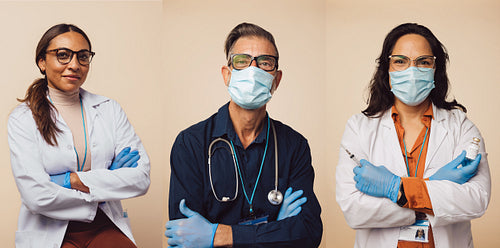 Collage of healthcare professionals