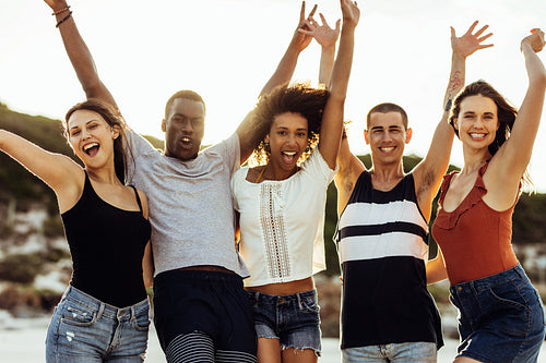 Group of friends enjoying outdoors
