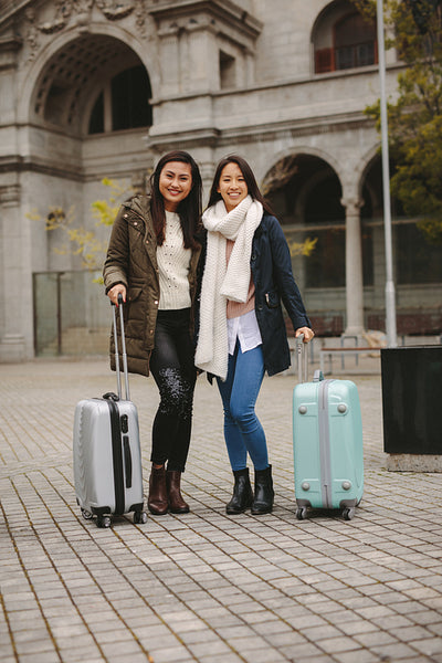 Tourists standing on a city street