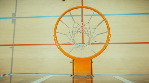 Basketball shot perfectly through the hoop