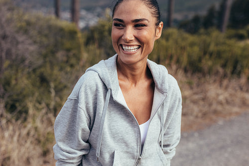 Taking a break after a morning run