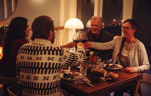 Christmas eve celebrating at home