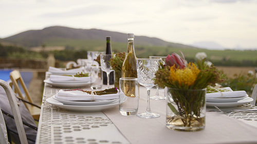 Table ready for a dinner party