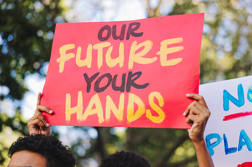 Generation Z protesting against climate change