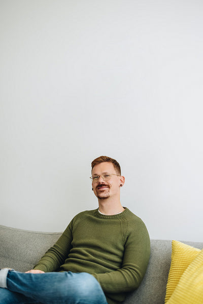 Businessman sitting in lobby