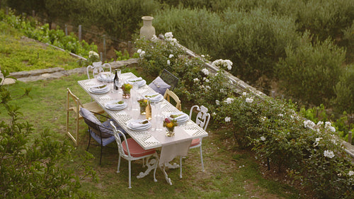 Dinner table ready for a party