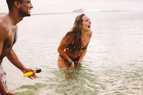 Couple on a holiday at the sea