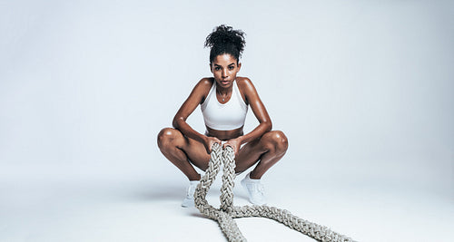 Fitness woman taking rest after intense workout