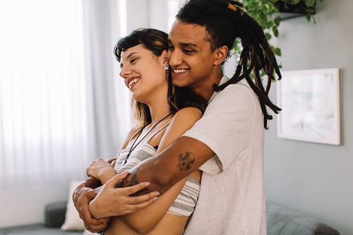 Couple bonding at home