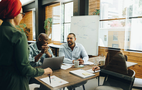 Creative business team having a meeting in a boardroom