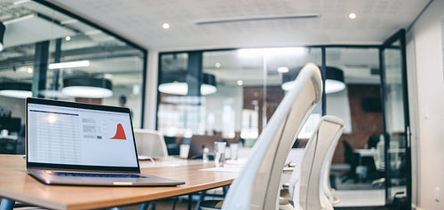 Still life shot of a laptop screen with graphical data
