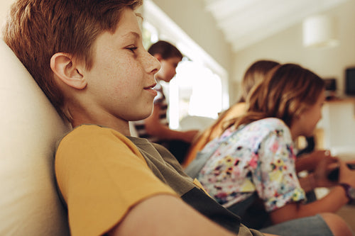 Kids spending time at home