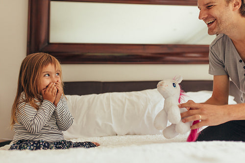 Father and daughter playing