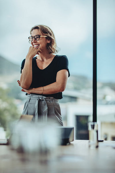 Smiling businesswoman in a conference room