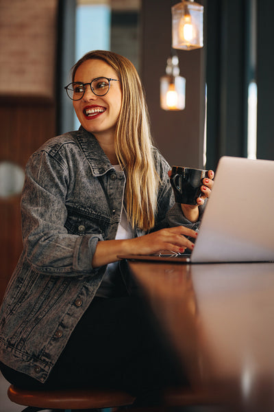 Pretty woman at coffee shop