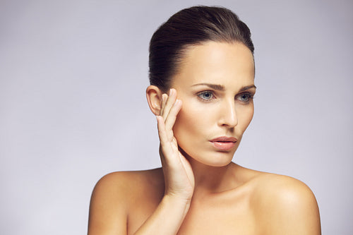 Beautiful woman with clean perfect skin