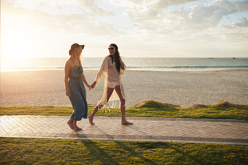 Best friends on a beach vacation