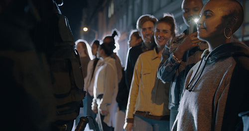 Woman embracing a cop patrolling during the protest