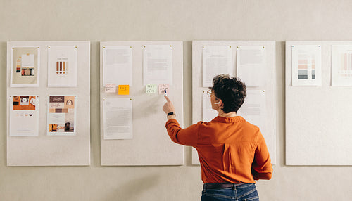 Creative businesswoman giving a presentation during a conference call