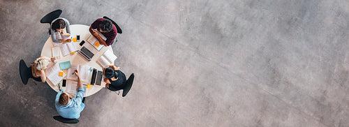 University students studying for academic assignment