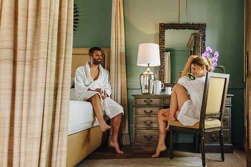 Relaxing together during vacation