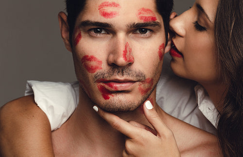 Couple kissing romantically