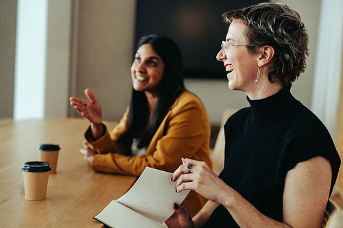 Casual meeting between colleagues