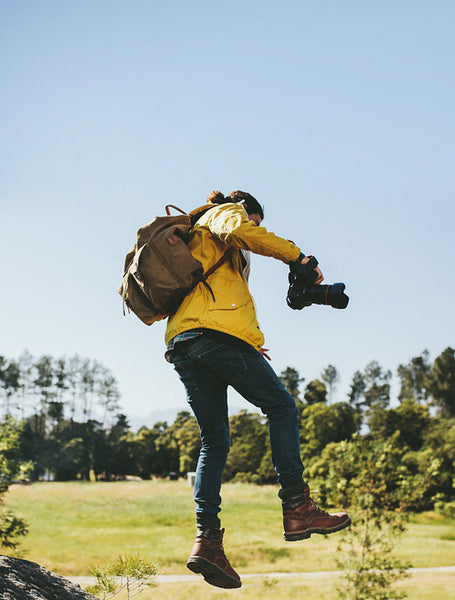 Photographer exploring the countryside