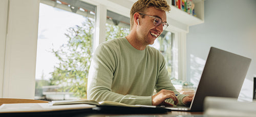 Man working remotely