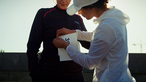 Runners prepare for a race