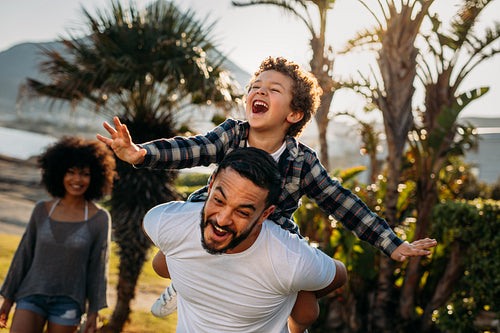 Family on a holiday enjoying outdoors